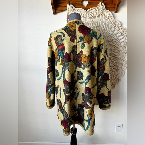 Geiger Collection Vintage Wool Teddy Bear Floral Long Wool Coat Size 10 Medium - Picture 2 of 8